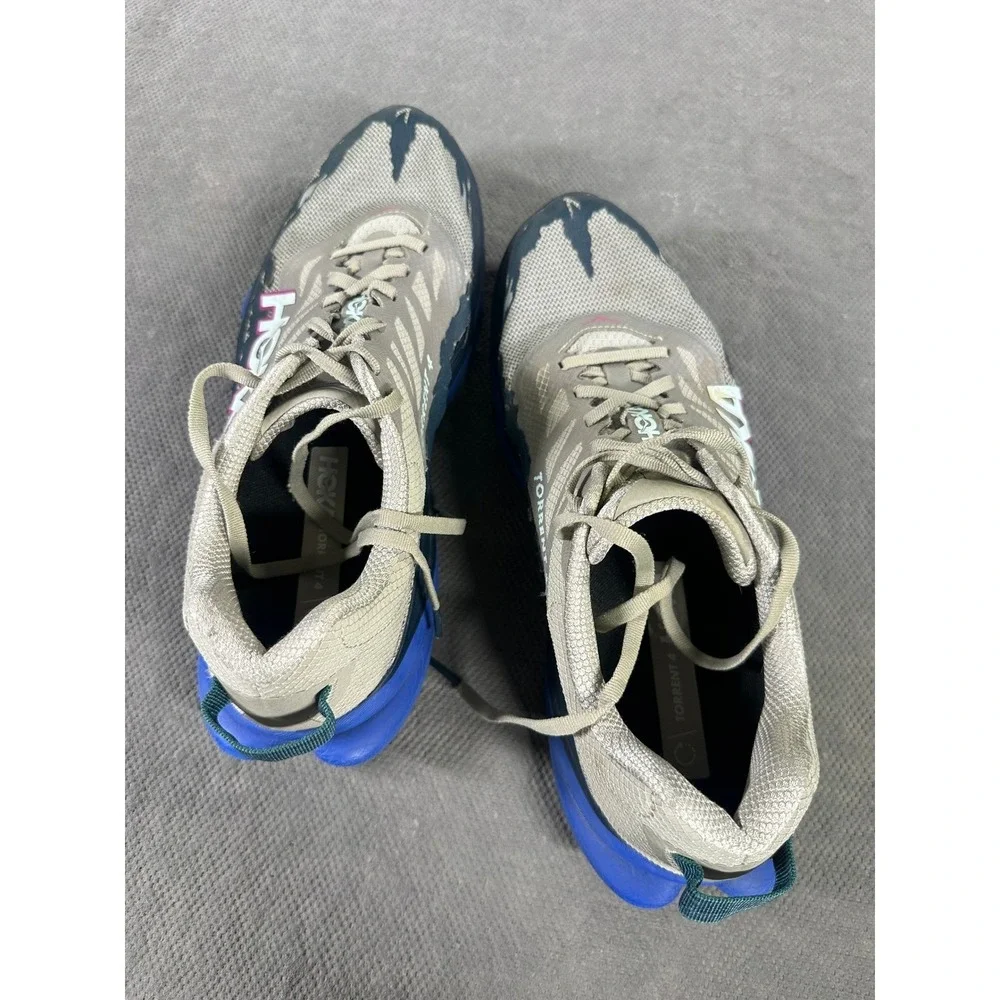 Hoka Torrent 4 Mens Trail Running Shoes Grey Blue Pink 11.5 D Low Top Sneakers